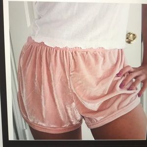 Brandy Melville pink velvet shorts